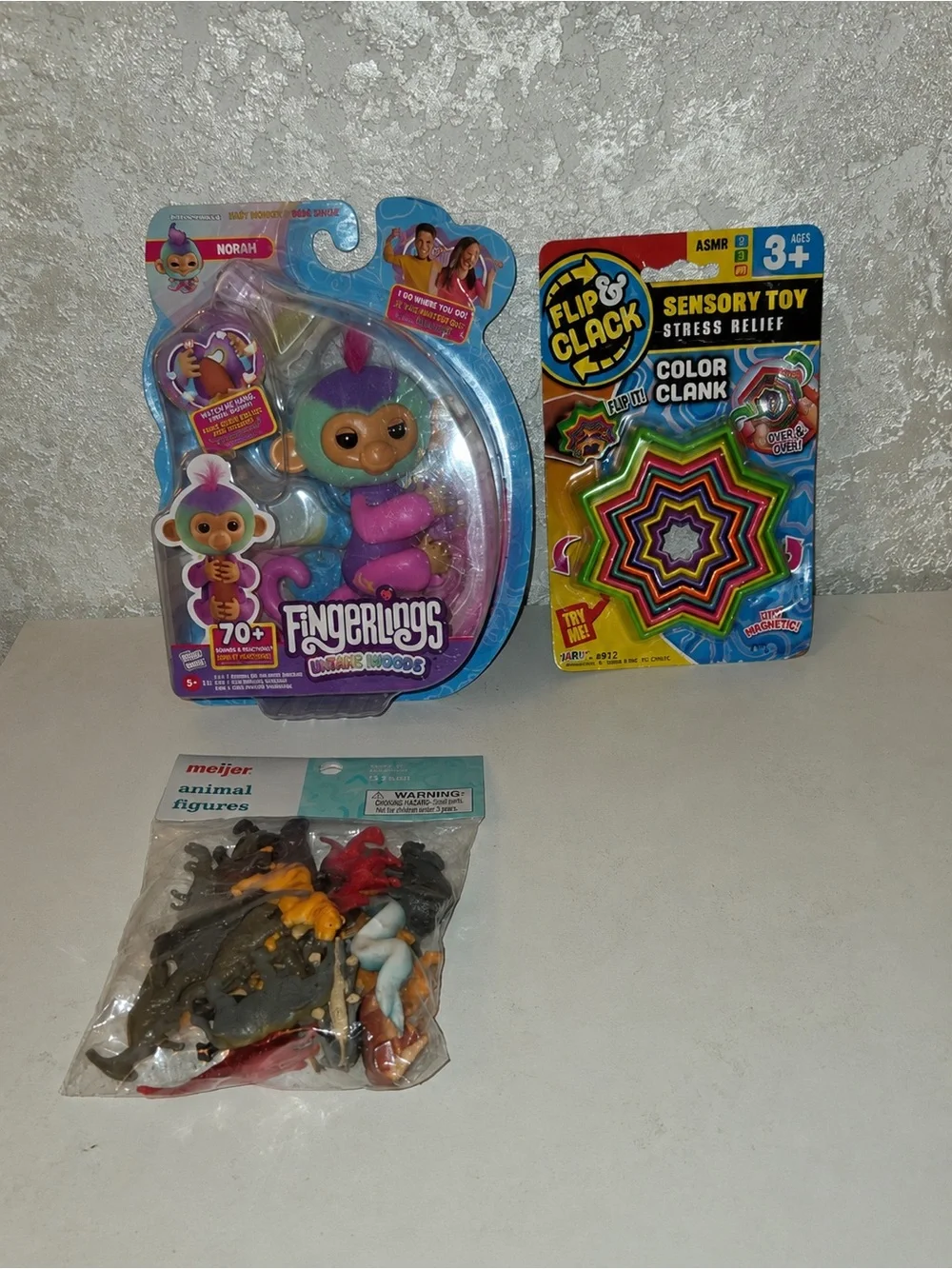 Fingerlings Interactive Toy - plus dinosaurs and sensory toy (includes 3 items)